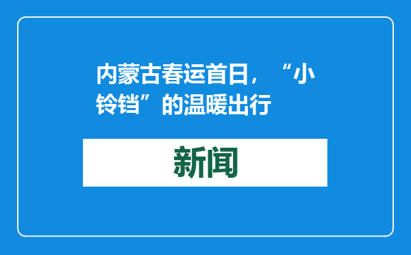 内蒙古春运首日，“小铃铛”的温暖出行