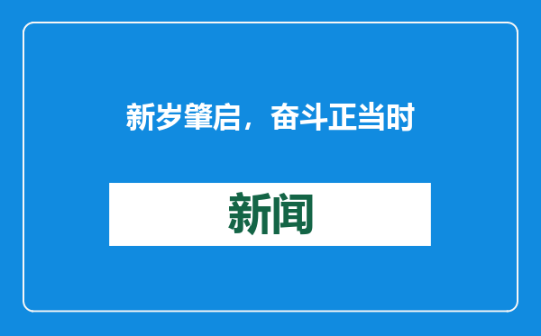 新岁肇启，奋斗正当时