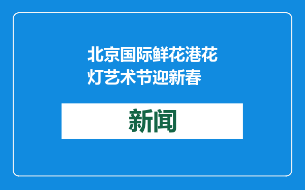 北京国际鲜花港花灯艺术节迎新春