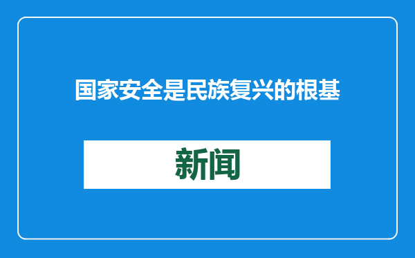 国家安全是民族复兴的根基