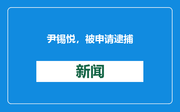 尹锡悦，被申请逮捕
