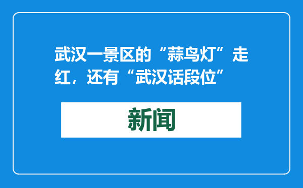 武汉一景区的“蒜鸟灯”走红，还有“武汉话段位”