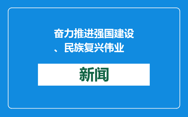 奋力推进强国建设、民族复兴伟业