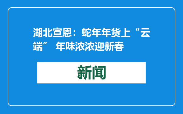 湖北宣恩：蛇年年货上“云端” 年味浓浓迎新春