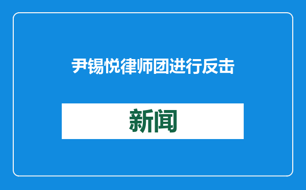 尹锡悦律师团进行反击
