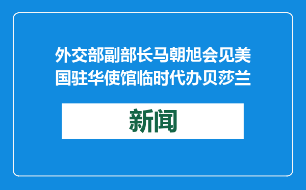 外交部副部长马朝旭会见美国驻华使馆临时代办贝莎兰