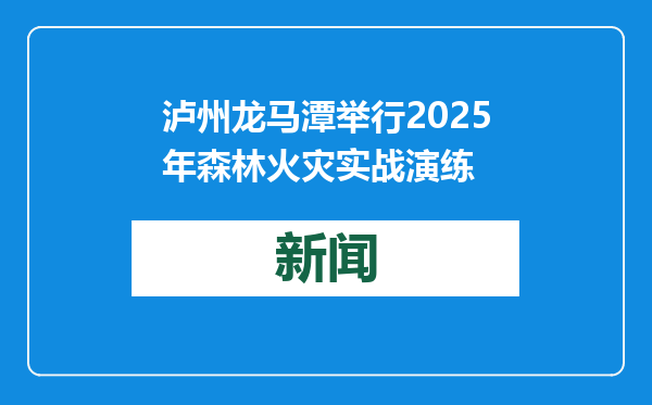 泸州龙马潭举行2025年森林火灾实战演练