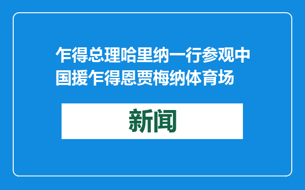 乍得总理哈里纳一行参观中国援乍得恩贾梅纳体育场