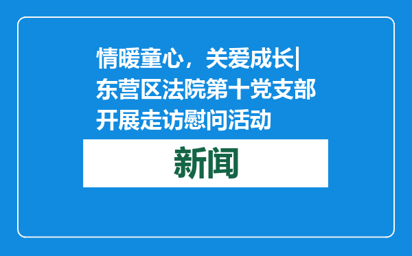 情暖童心，关爱成长|东营区法院第十党支部开展走访慰问活动