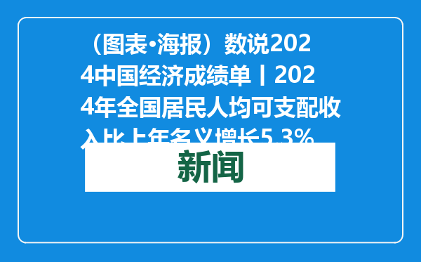 （图表·海报）数说2024中国经济成绩单丨2024年全国居民人均可支配收入比上年名义增长5.3%