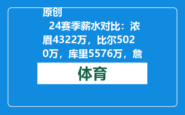 原创            24赛季薪水对比：浓眉4322万，比尔5020万，库里5576万，詹姆斯呢