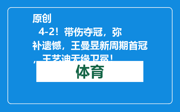 原创            4-2！带伤夺冠，弥补遗憾，王曼昱新周期首冠，王艺迪无缘卫冕！