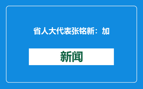 省人大代表张铭新：加大研发投入，促进白酒产业提档升级