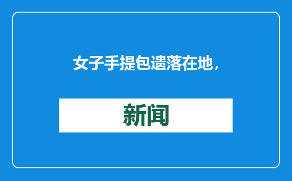 女子手提包遗落在地，执勤辅警捡到物归原主