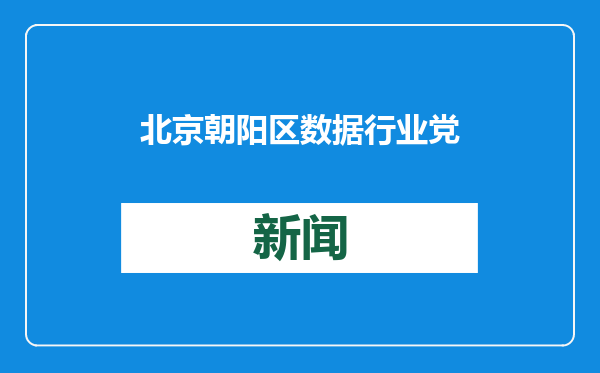 北京朝阳区数据行业党委正式揭牌