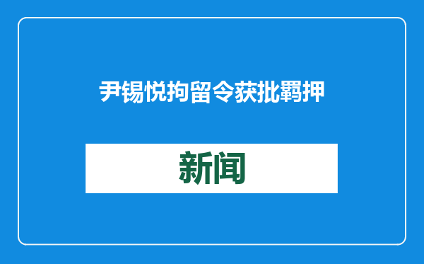 尹锡悦拘留令获批 羁押期最长20天