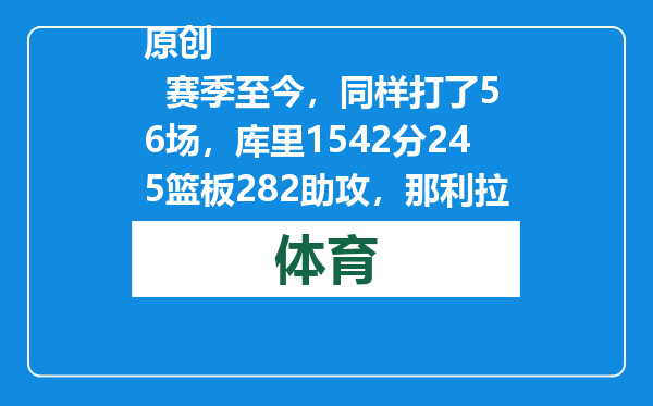 原创            赛季至今，同样打了56场，库里1542分245篮板282助攻，那利拉德呢