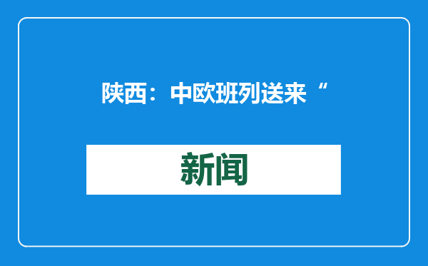 陕西：中欧班列送来“洋”年货