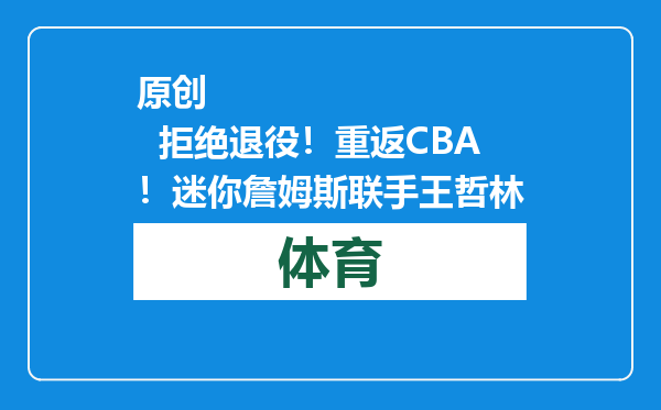 原创            拒绝退役！重返CBA！迷你詹姆斯联手王哲林