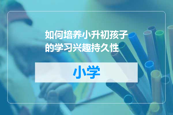 如何培养小升初孩子的学习兴趣持久性