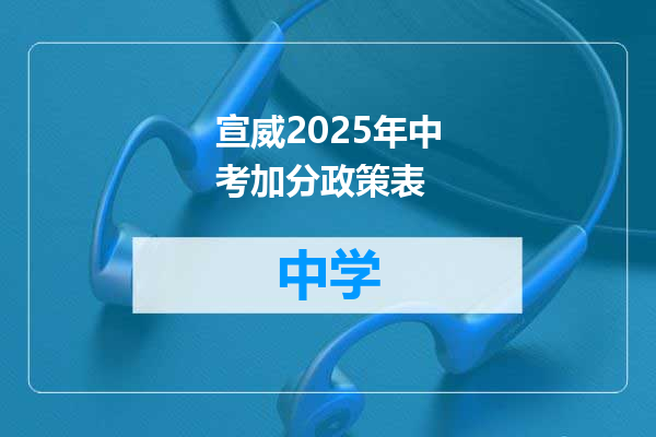 宣威2025年中考加分政策表