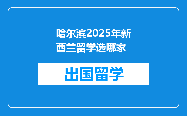 哈尔滨2025年新西兰留学选哪家