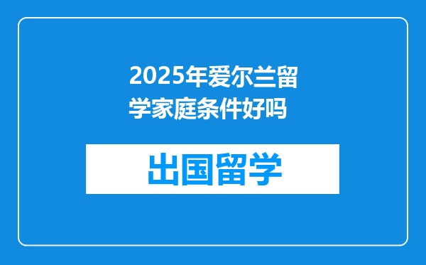 2025年爱尔兰留学家庭条件好吗