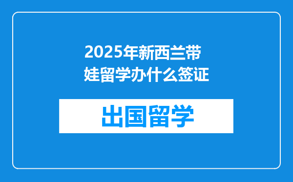 2025年新西兰带娃留学办什么签证