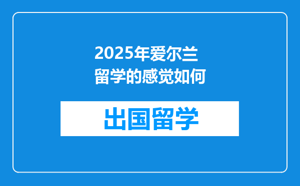 2025年爱尔兰留学的感觉如何