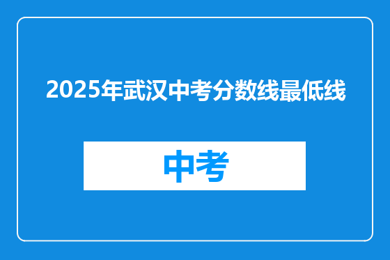 2025年武汉中考分数线最低线