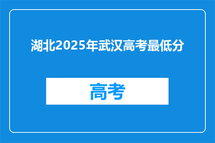 湖北2025年武汉高考最低分