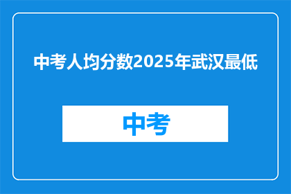 中考人均分数2025年武汉最低