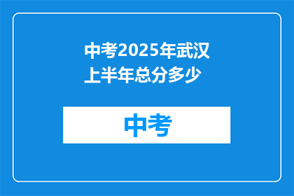 中考2025年武汉上半年总分多少
