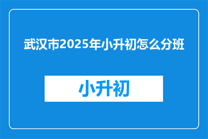 武汉市2025年小升初怎么分班