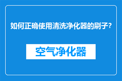 如何正确使用清洗净化器的刷子？