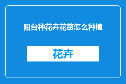阳台种花卉花苗怎么种植(如何正确种植阳台花卉花苗？)