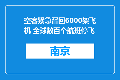 空客紧急召回6000架飞机 全球数百个航班停飞