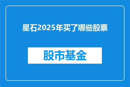 星石2025年买了哪些股票(2025年，星石投资将目光投向哪些股票领域？)