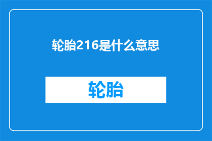 轮胎216是什么意思(轮胎216是什么意思？)